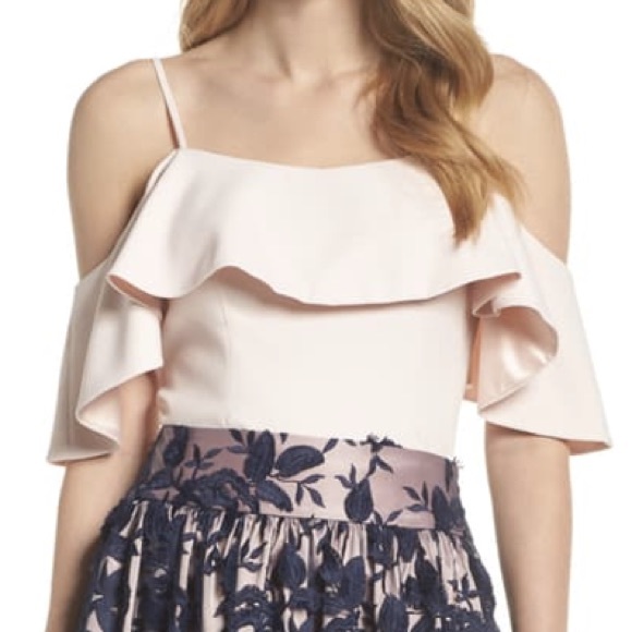 Eliza J Tops - Eliza J Ruffled Cold Shoulder Top